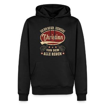 Christian ich bin dieser legendäre Christian - Männer Premium Bio Hoodie - Schwarz - Vorne - Nico (187cm)