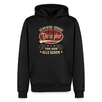 Christopher ich bin dieser legendäre Christopher - Männer Premium Bio Hoodie - Schwarz - Vorne - Nico (187cm)