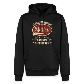 Michael ich bin dieser legendäre Michael Retro - Männer Premium Bio Hoodie - Schwarz - Vorne - Nico (187cm)