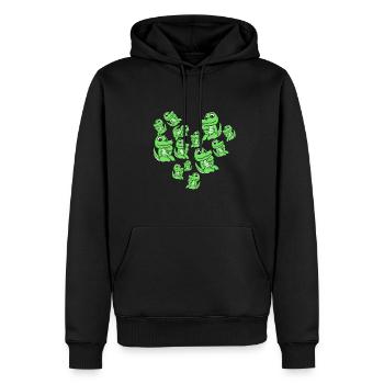 Famille Crocodile - Crocodile avec Bébé - Crocodile - Sweat à capuche Premium bio Homme - noir - Devant - Nico (187cm)