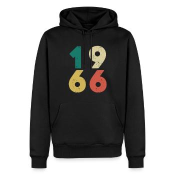 1966 - Jahrgang 1966 Retro Vintage - Männer Premium Bio Hoodie - Schwarz - Vorne - Nico (187cm)