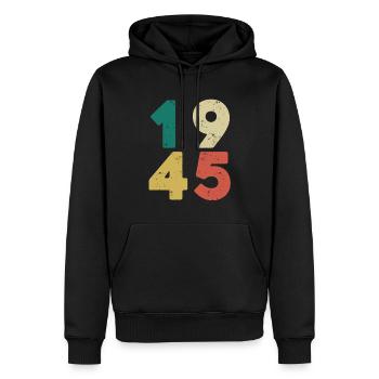 Jahrgang 1945 Rétro Vintage - Sweat à capuche Premium bio Homme - noir - Devant - Nico (187cm)