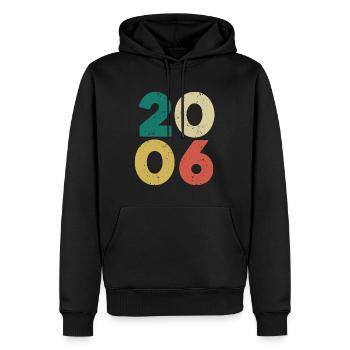 2006 - Millésime 2006 Rétro Vintage - Sweat à capuche Premium bio Homme - noir - Devant - Nico (187cm)