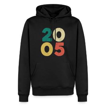 2005 - Millésime 2005 Rétro Vintage - Sweat à capuche Premium bio Homme - noir - Devant - Nico (187cm)
