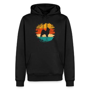 Pomeranian dog lover Retro vintage Gift idea - Men’s Premium Organic Hoodie - black - Front - Nico (187cm)