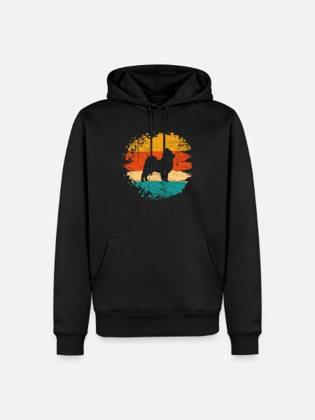 Pomeranian dog lover Retro vintage Gift idea - Männer Premium Bio Hoodie - Schwarz