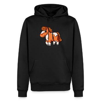 Cheval poney Shetland - Sweat à capuche Premium bio Homme - noir - Devant - Nico (187cm)