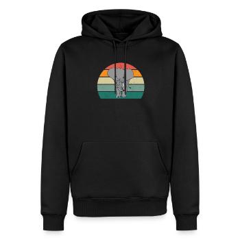 Eléphant Pachyderme Proboscis Afrique Trompettes Éléphant - Sweat à capuche Premium bio Homme - noir - Devant - Nico (187cm)