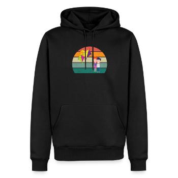 Drachensteigen Wind Herbst Papierdrache Drachen - Männer Premium Bio Hoodie - Schwarz - Vorne - Nico (187cm)