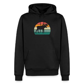 Elk Scandinavia Far North Canada Deer Moose - Men’s Premium Organic Hoodie - black - Front - Nico (187cm)