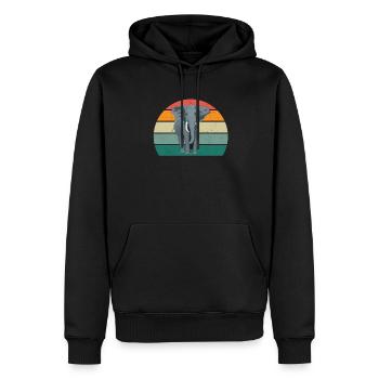 Eléphant Pachyderme Proboscis Afrique Trompettes Éléphant - Sweat à capuche Premium bio Homme - noir - Devant - Nico (187cm)
