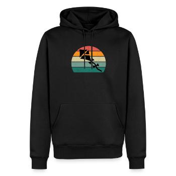 Drachensteigen Wind Herbst Papierdrache Drachen - Männer Premium Bio Hoodie - Schwarz - Vorne - Nico (187cm)