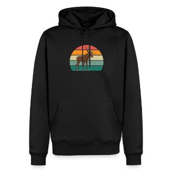 Elche Skandinavien Hoher Norden Kanada Hirsch Elch - Männer Premium Bio Hoodie - Schwarz - Vorne - Nico (187cm)