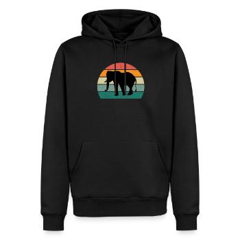 Eléphant Pachyderme Proboscis Afrique Trompettes Éléphant - Sweat à capuche Premium bio Homme - noir - Devant - Nico (187cm)