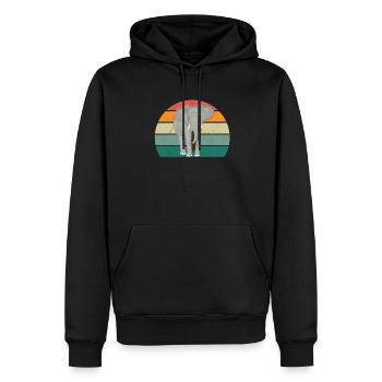 Eléphant Pachyderme Proboscis Afrique Trompettes Éléphant - Sweat à capuche Premium bio Homme - noir - Devant - Nico (187cm)