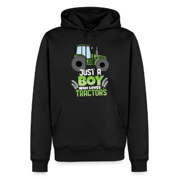 Farm Farmer Rancher Drive Just Boy Loves Tractor - Männer Premium Bio Hoodie - Schwarz - Vorne - Nico (187cm)