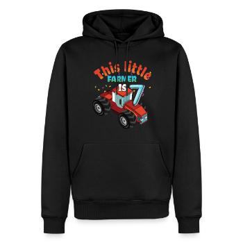Birth Born Age 7 Years Old Little Farmer Tractor - Männer Premium Bio Hoodie - Schwarz - Vorne - Nico (187cm)