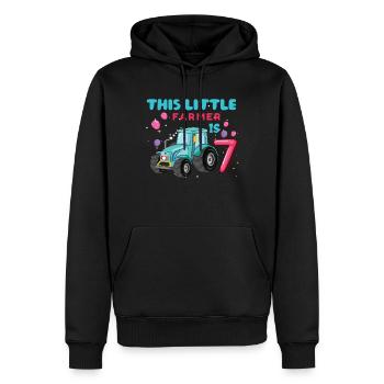 Birth Born Age 7 Year Old Little Farmer Tractor - Männer Premium Bio Hoodie - Schwarz - Vorne - Nico (187cm)