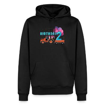 Birth Born Age 2 Year Old Boy Farmer Ranch Tractor - Männer Premium Bio Hoodie - Schwarz - Vorne - Nico (187cm)