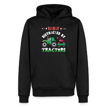 Agriculteur agricole Rancher Facilement distrait Tracteur - Sweat à capuche Premium bio Homme - noir - Devant - Nico (187cm)