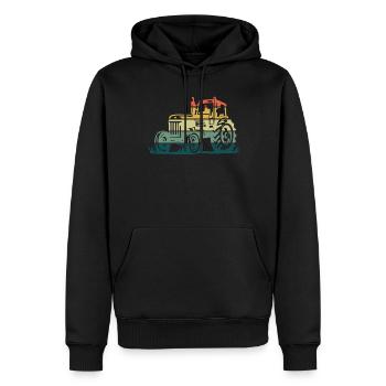 Farm Farmer Rancher Retro Vintage Tracteur - Sweat à capuche Premium bio Homme - noir - Devant - Nico (187cm)