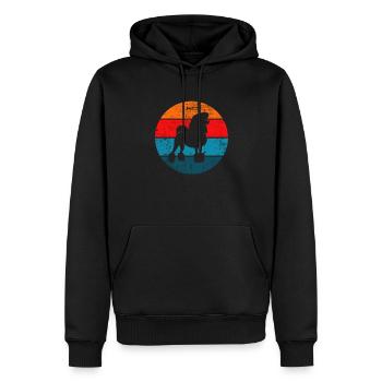 Poodle dog lover Retro vintage Gift idea - Männer Premium Bio Hoodie - Schwarz - Vorne - Nico (187cm)