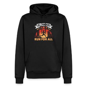Running Marathon Runner Running - Sweat à capuche Premium bio Homme - noir - Devant - Nico (187cm)