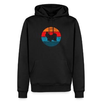 Shih Tzu amoureux des chiens Retro vintage Idée cadeau - Sweat à capuche Premium bio Homme - noir - Devant - Nico (187cm)