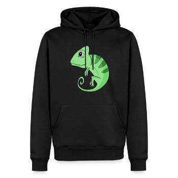 Chameleon - Men’s Premium Organic Hoodie - black - Front - Nico (187cm)