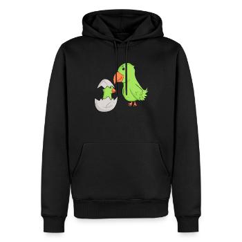 Perroquet avec bébé perroquet - Sweat à capuche Premium bio Homme - noir - Devant - Nico (187cm)