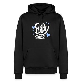 Bébé 2022 Enceinte - Sweat à capuche Premium bio Homme - noir - Devant - Nico (187cm)