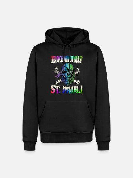 St. Pauli Hamburg Fanartikel St. Pauli - Men’s Premium Organic Hoodie - black