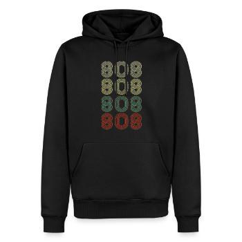 Retro America State Flag Area Code Hawaii - Männer Premium Bio Hoodie - Schwarz - Vorne - Nico (187cm)