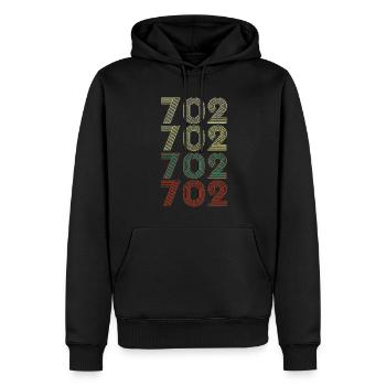 Retro America State Flag Area Code Nevada - Männer Premium Bio Hoodie - Schwarz - Vorne - Nico (187cm)