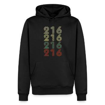 Retro America State Flag Area Code Ohio - Männer Premium Bio Hoodie - Schwarz - Vorne - Nico (187cm)