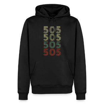 Retro America Drapeau de l’État Indicatif régional Nouveau-Mexique - Sweat à capuche Premium bio Homme - noir - Devant - Nico (187cm)