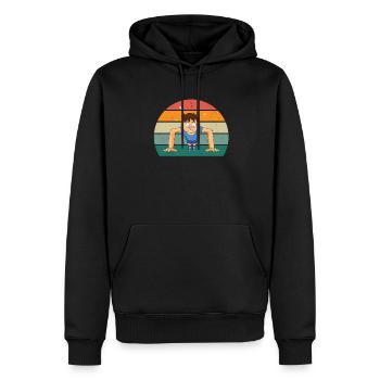 Strength training Gym fitness sport Training - Men’s Premium Organic Hoodie - black - Front - Nico (187cm)