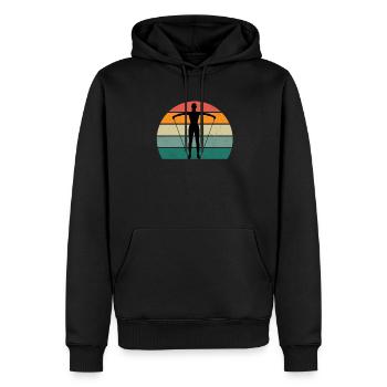 Krafttraining Fitnessstudio fitness sport Training - Männer Premium Bio Hoodie - Schwarz - Vorne - Nico (187cm)