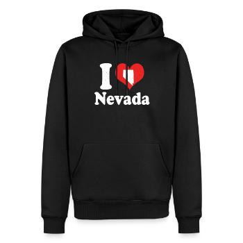 America Citizen US State Love I Heart Nevada - Männer Premium Bio Hoodie - Schwarz - Vorne - Nico (187cm)