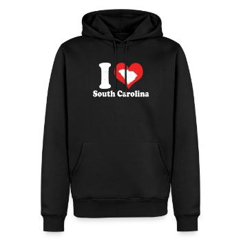 America Citizen US State Love Heart South Carolina - Männer Premium Bio Hoodie - Schwarz - Vorne - Nico (187cm)