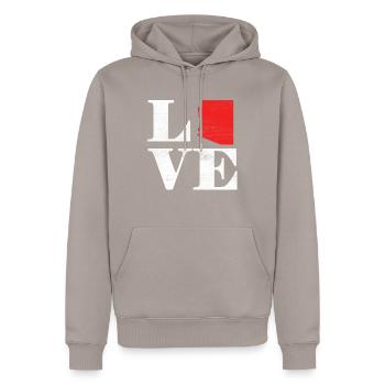 Fière Amérique Carte terrestre de l’État Amour Arizona - Sweat à capuche Premium bio Homme - taupe - Devant - Nico (187cm)