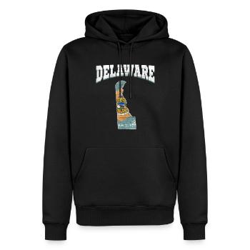 US America State Flag Land Map Delaware - Männer Premium Bio Hoodie - Schwarz - Vorne - Nico (187cm)