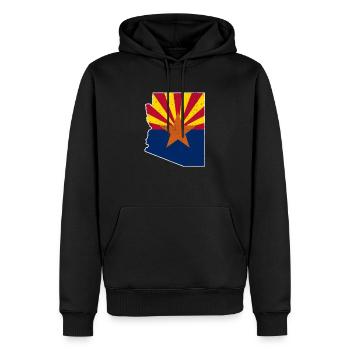 Carte terrestre Amérique État américain En détresse Arizona - Sweat à capuche Premium bio Homme - noir - Devant - Nico (187cm)