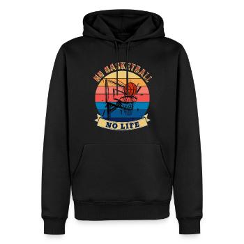 Pas de basket-ball Pas de design d’été de vie - Sweat à capuche Premium bio Homme - noir - Devant - Nico (187cm)
