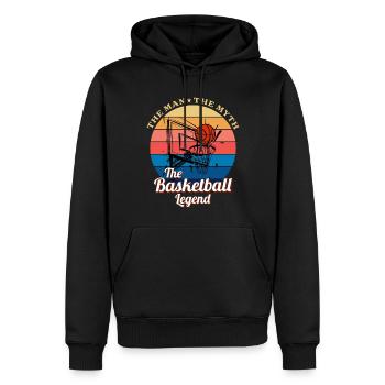 Le design estival de la légende du basketball - Sweat à capuche Premium bio Homme - noir - Devant - Nico (187cm)