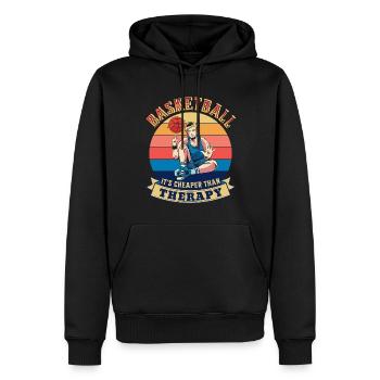 Basketball c’est moins cher que Therapy Summer Design - Sweat à capuche Premium bio Homme - noir - Devant - Nico (187cm)