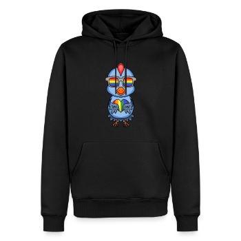 LGBT Tier Huhn Regenbogen - Männer Premium Bio Hoodie - Schwarz - Vorne - Nico (187cm)