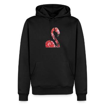 Flamingos Pink bird one leg standing flamingo - Men’s Premium Organic Hoodie - black - Front - Nico (187cm)