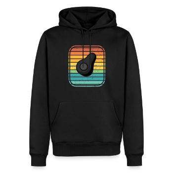 Avocat Vegan Lover Retro Veggie Diet Idée cadeau - Sweat à capuche Premium bio Homme - noir - Devant - Nico (187cm)