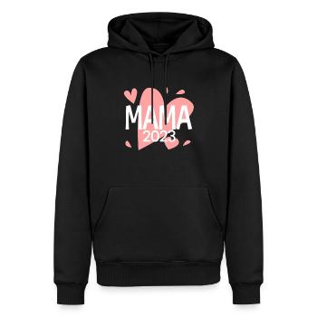 Mama 2023 loading - Werdende Mutter 2023 - Männer Premium Bio Hoodie - Schwarz - Vorne - Nico (187cm)